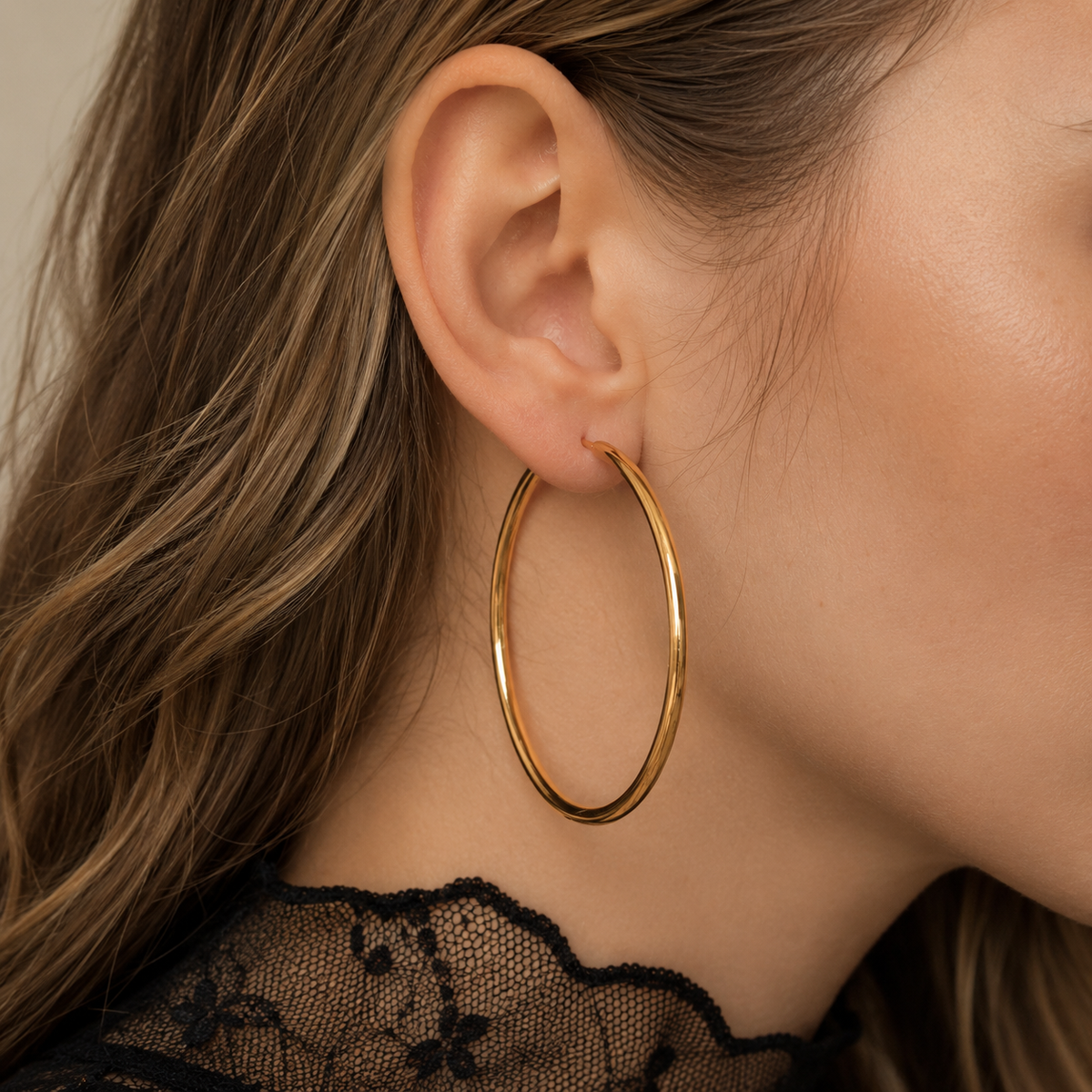 Beautiful - Large Thin Gold Hoops