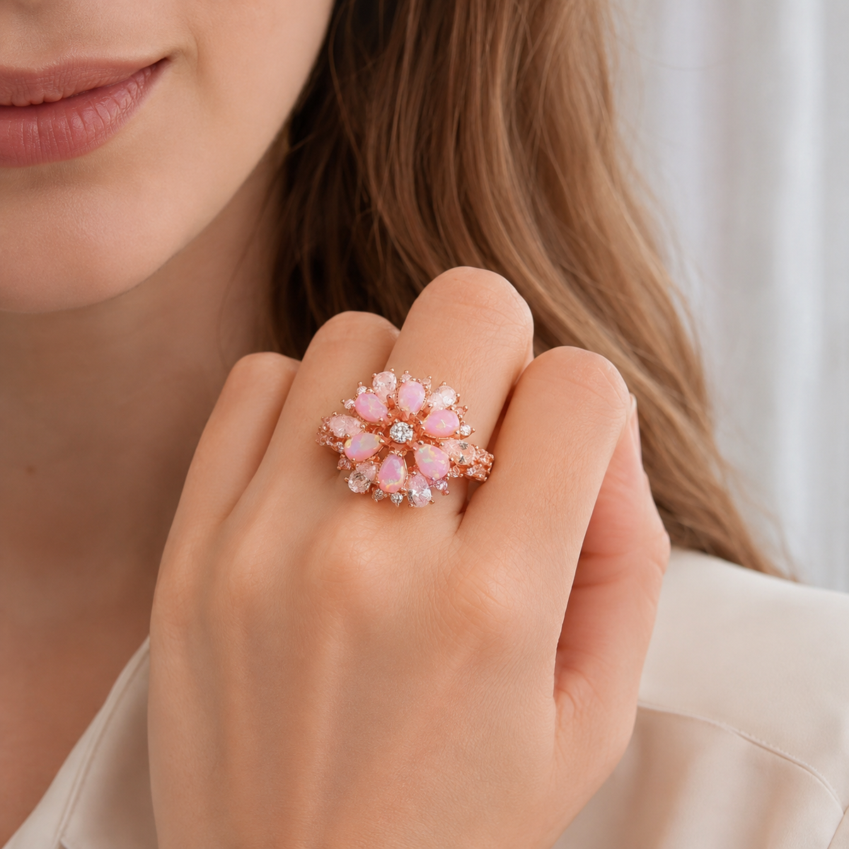 Rian – Fine Ring Flower of Fire Opal