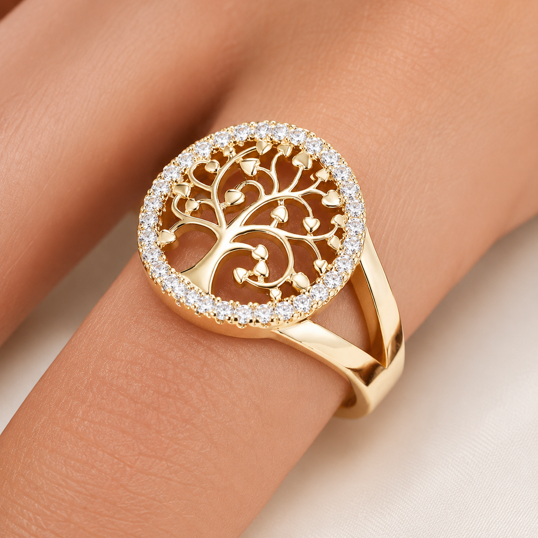 Yelina – Tree of Life Ring in Gold or Silver