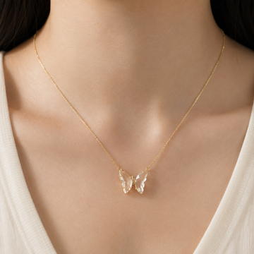 Evelyn - Crystal Butterfly Necklace