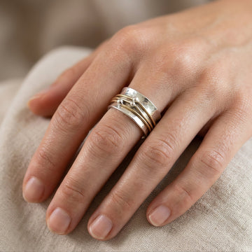 Alix – Silver and Gold Retro Style Ring