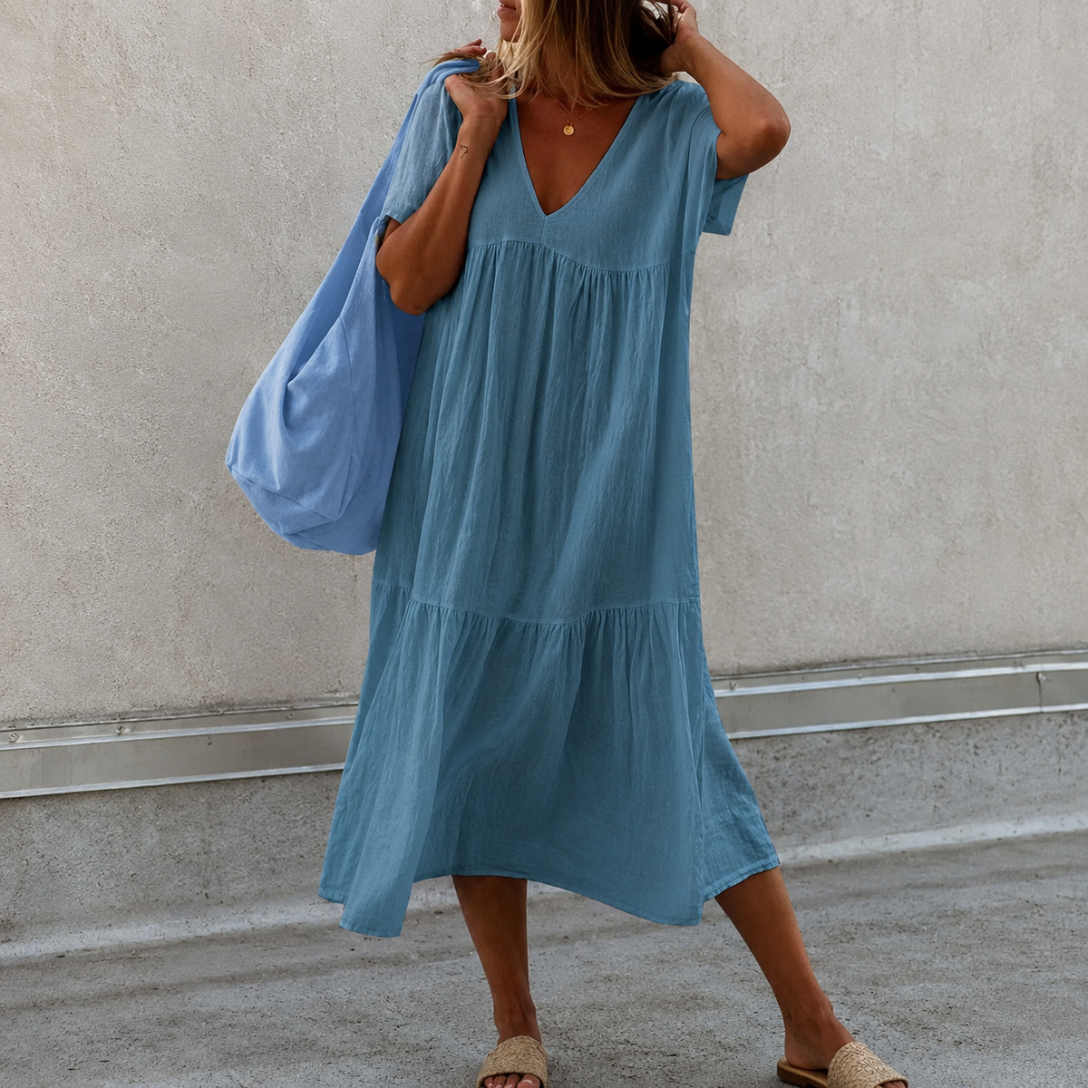 Deanna - Versatile and Comfortable V-Neck Casual Dress