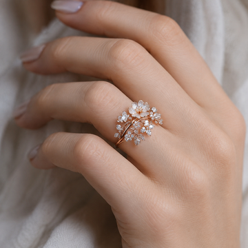 Viviane – Ring flower bright crystal
