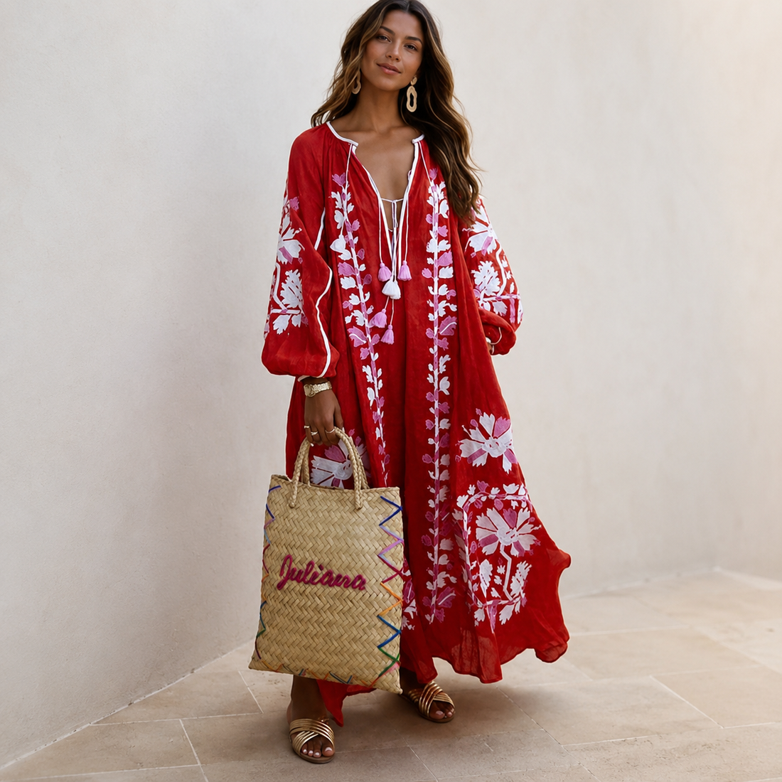 Nelia - Casual bohemian summer dress with floral pattern