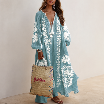Nelia - Casual bohemian summer dress with floral pattern