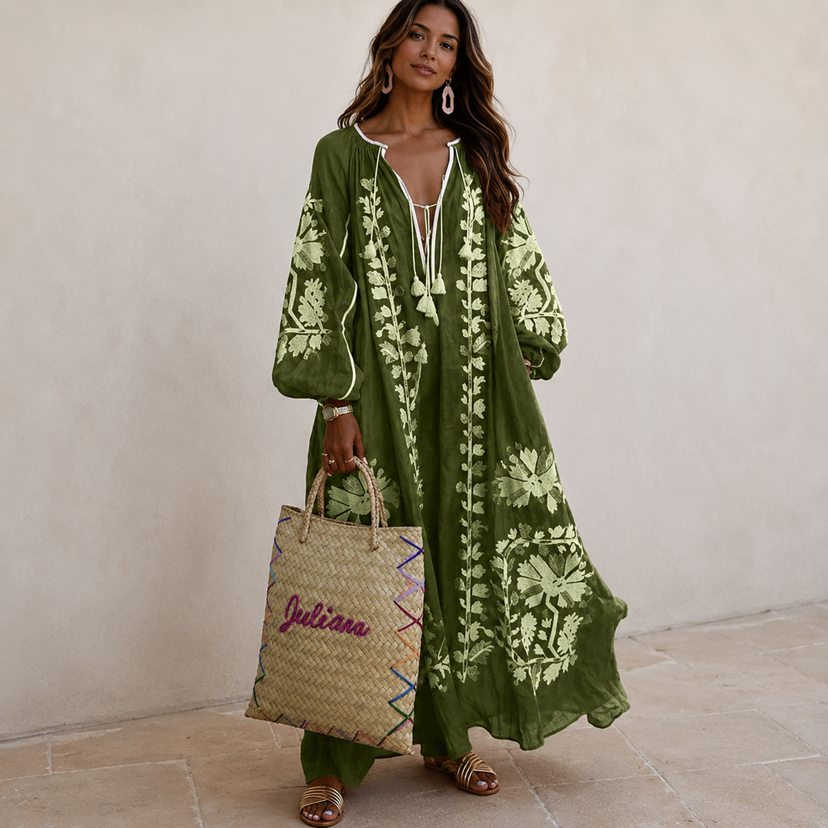 Nelia - Casual bohemian summer dress with floral pattern