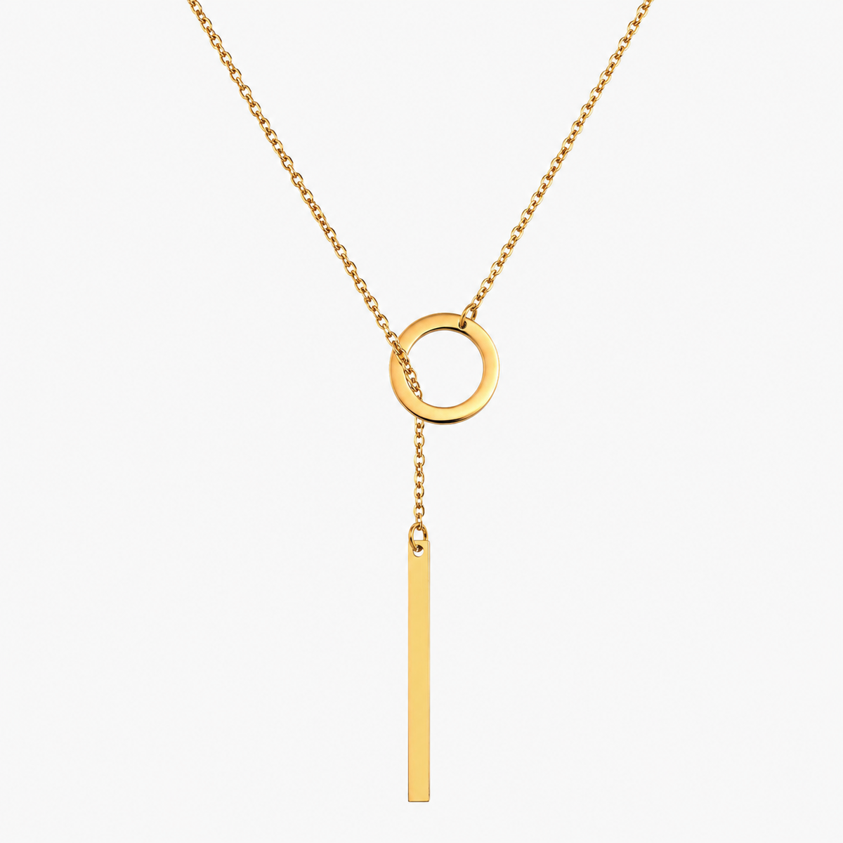 Blythe – Gold lariat collar with bar