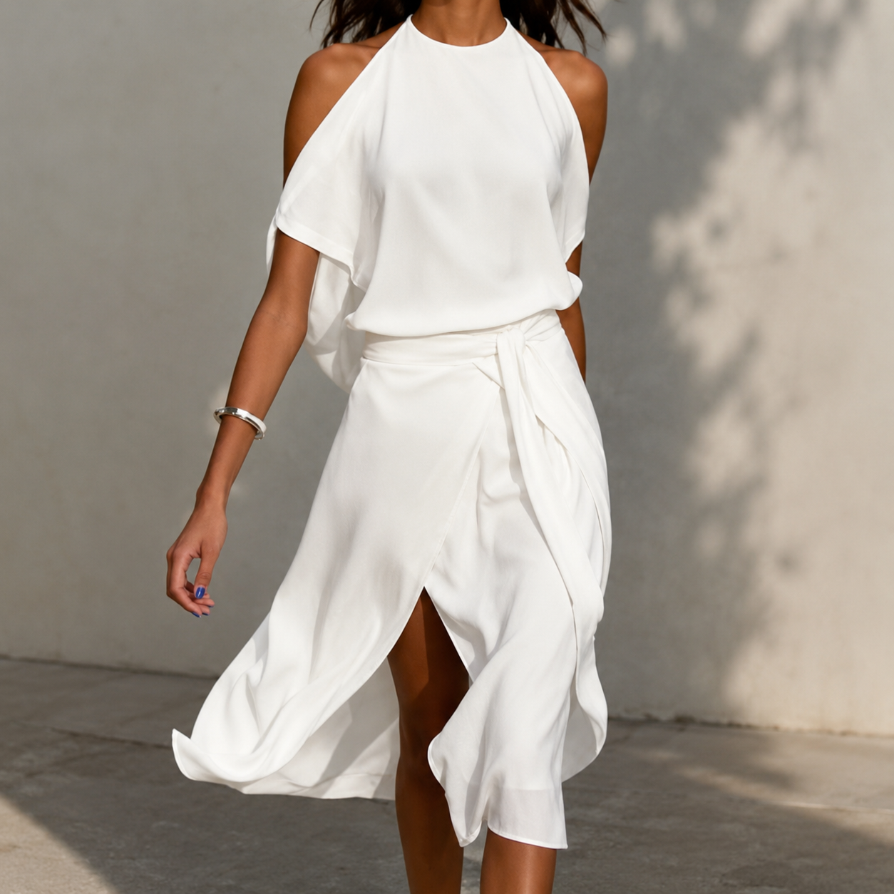 Celestine - Midi dress with uneven hem