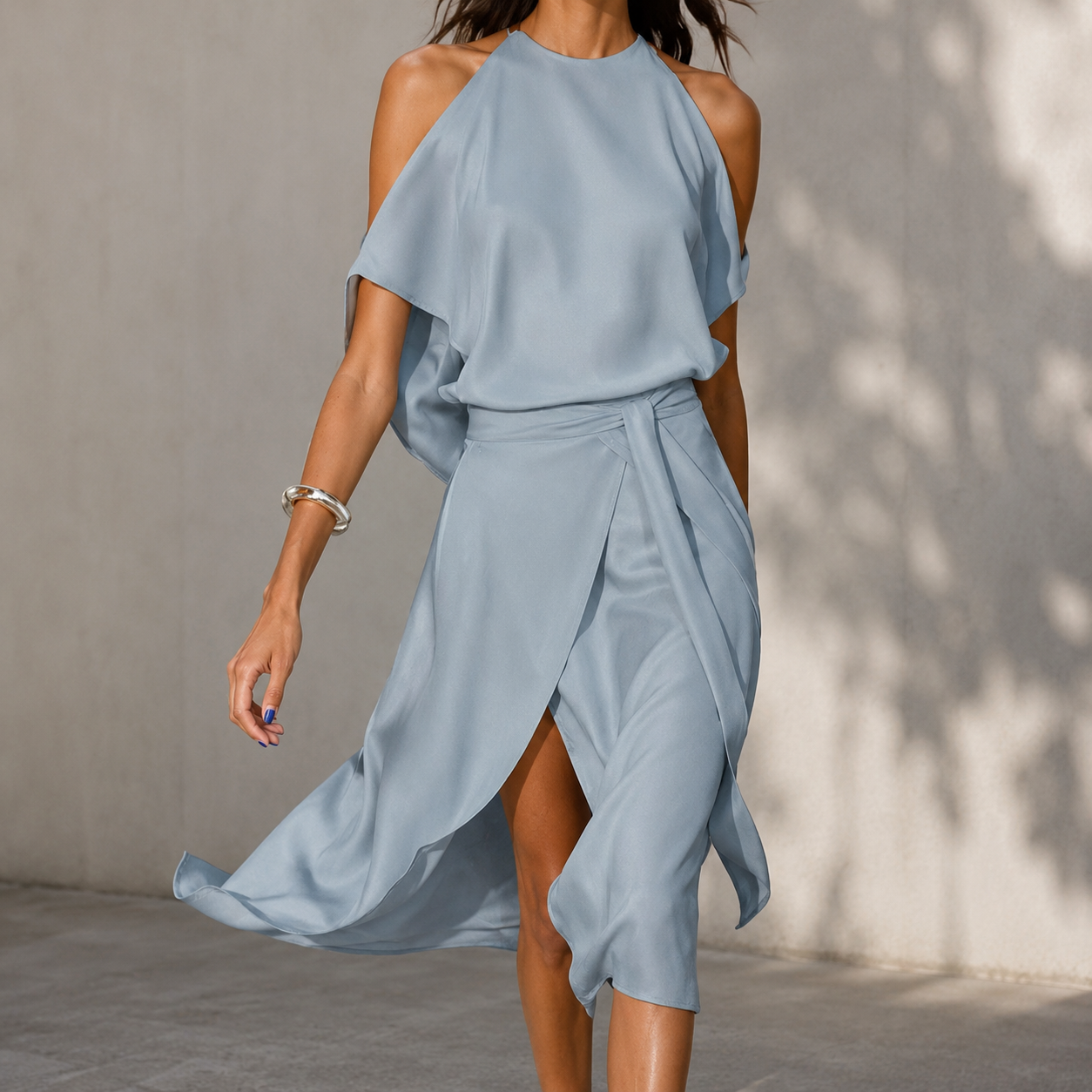 Celestine - Midi dress with uneven hem