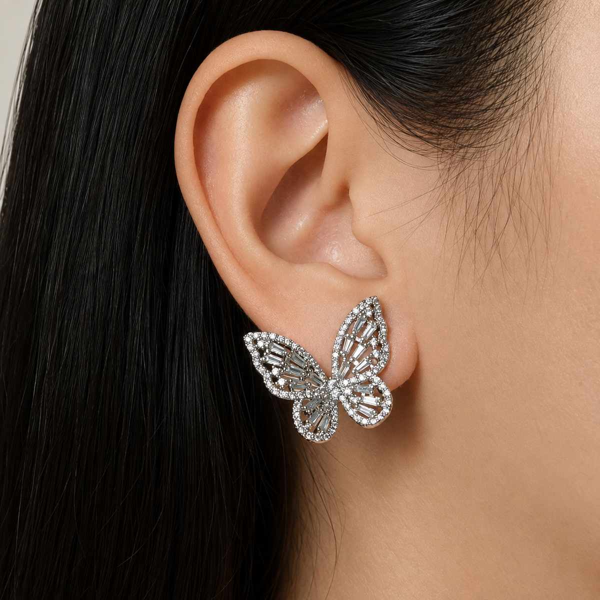Deirdre - Silver Butterfly Earrings