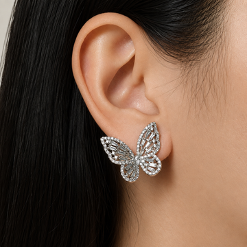 Deirdre - Silver Butterfly Earrings