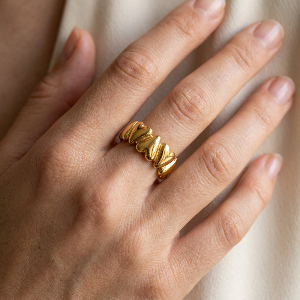 Elena - Unstable Heart Ring in Gold