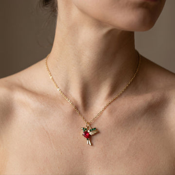 Jada – Hummingbird enamel and zirconia necklace
