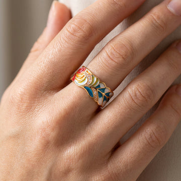 Isolde – Ring with Hand-Painted Flowers