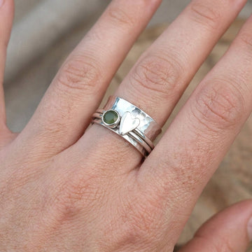 Maely – Silver Retro Style Heart Ring