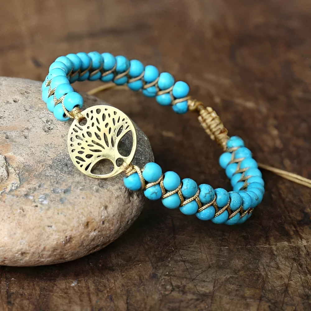 Arboréa – Bracelet of the tree of life handmade with turquoise