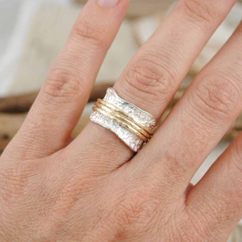 Bianca - Timeless rotating ring of gold and silver