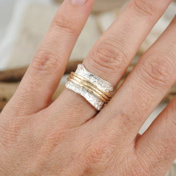 Bianca - Timeless rotating ring of gold and silver