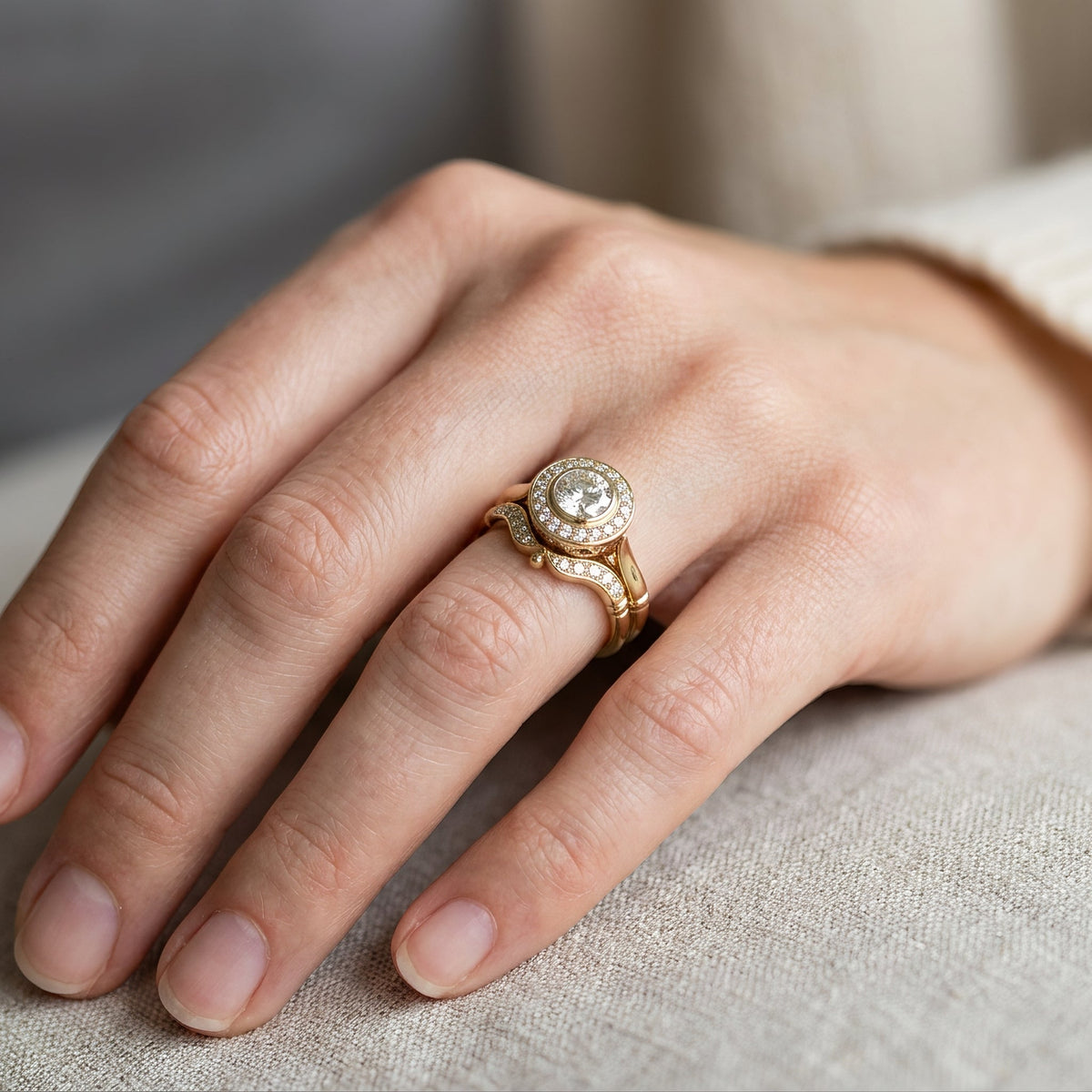 Beatrice – Pack of Vintage Gold Rings with Cubic Zirconia