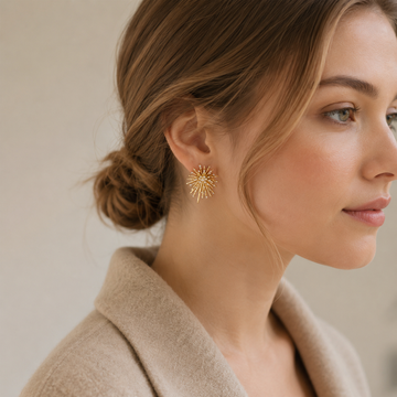 Lea – Clip earring of zirconium fire flash
