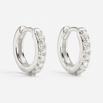 Cleo - Huggies of Micro Pave Silver