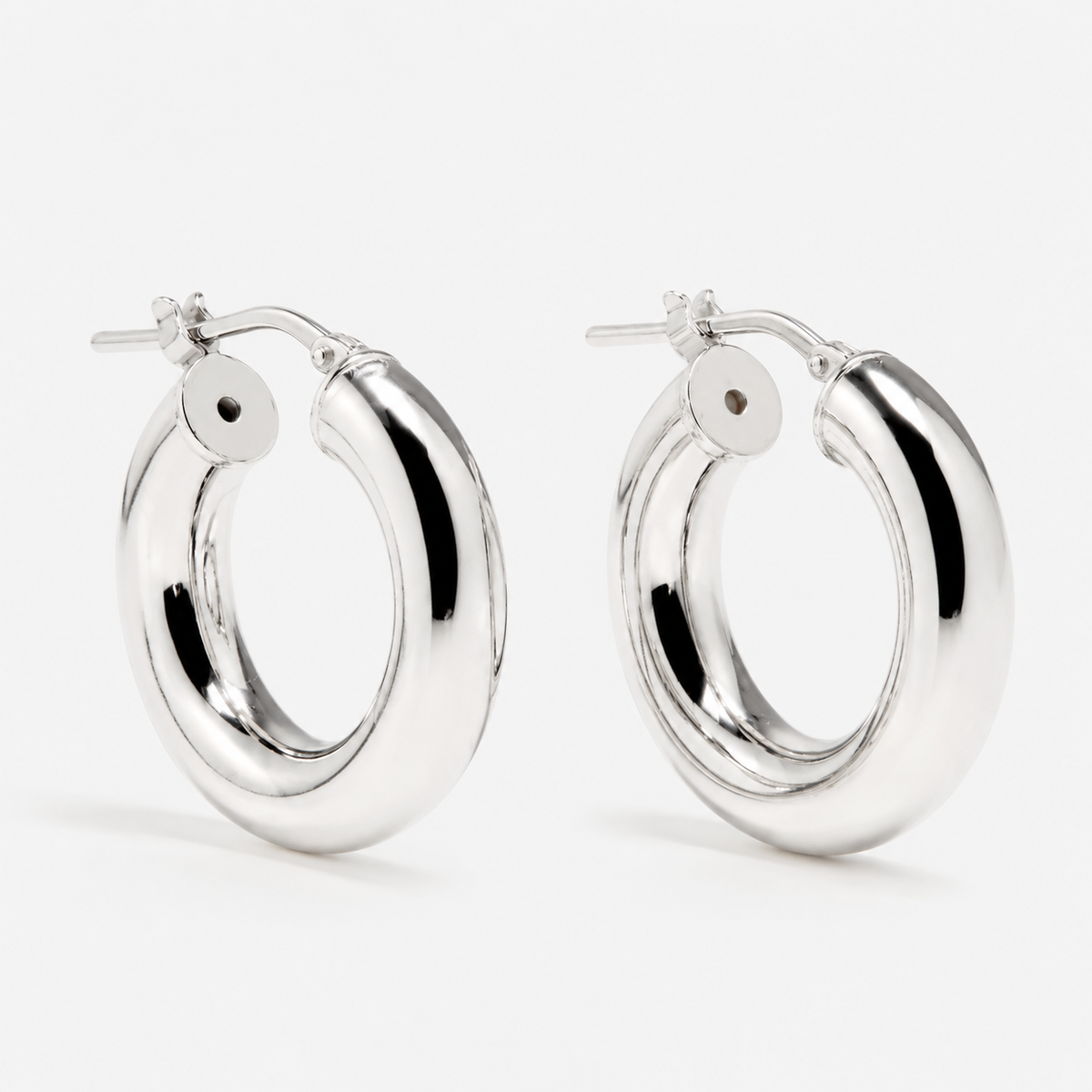 Leila - small silver hoops