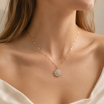 Anaya – Bright Sunflower Necklace with Spikes