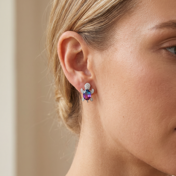 Talia – Earrings of sea turtle with shiny details