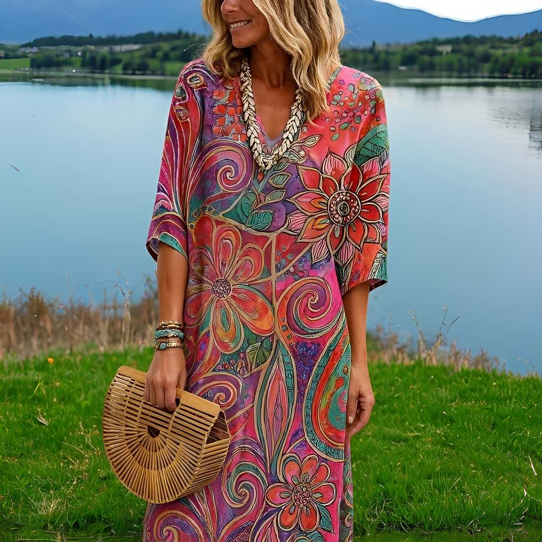 Amara - Colorful Floral Dress