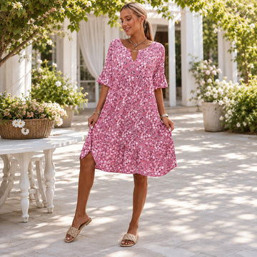 Lilian - Elegant Floral Flowy Dress