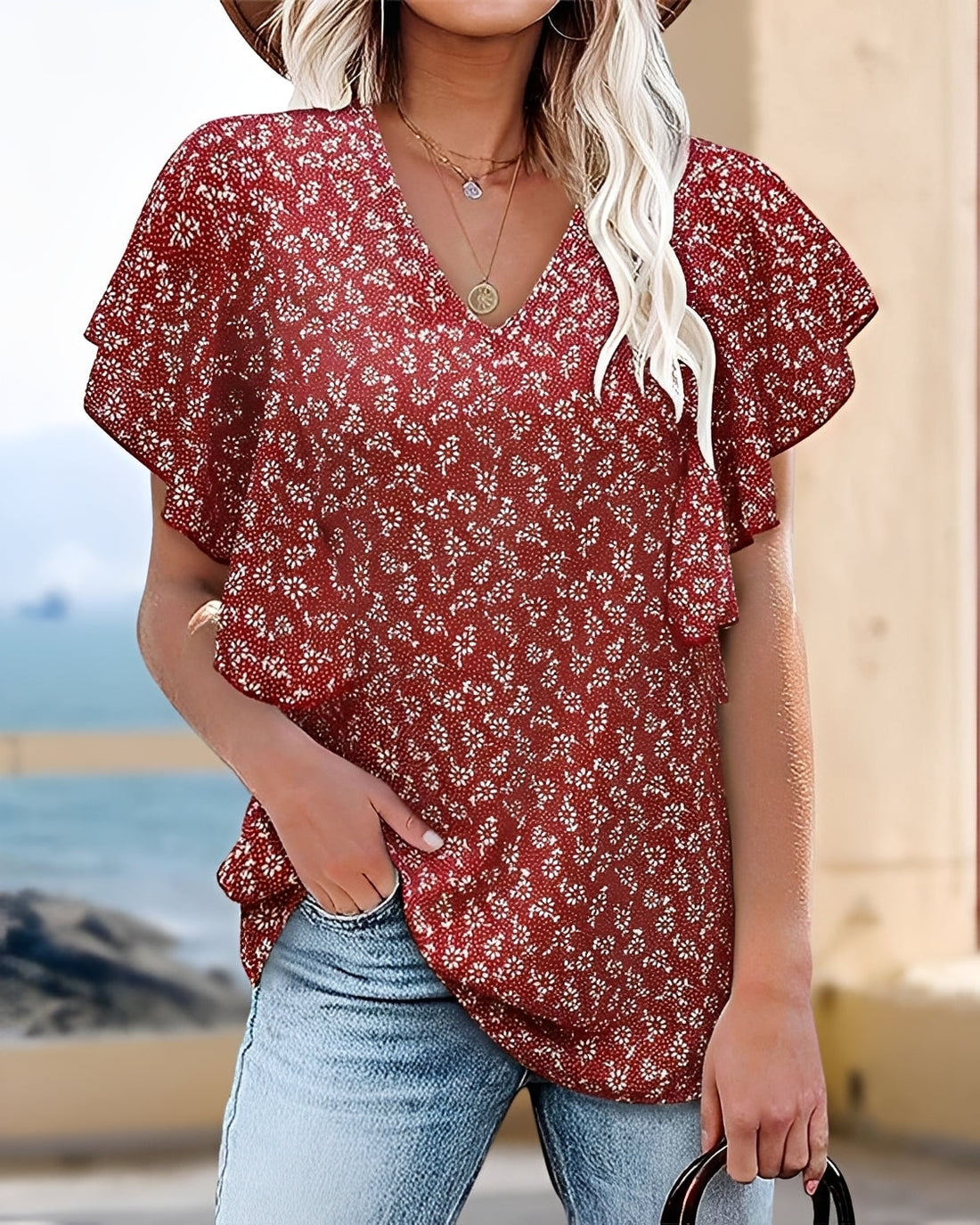 Vendee - Chic Pleated Blouse