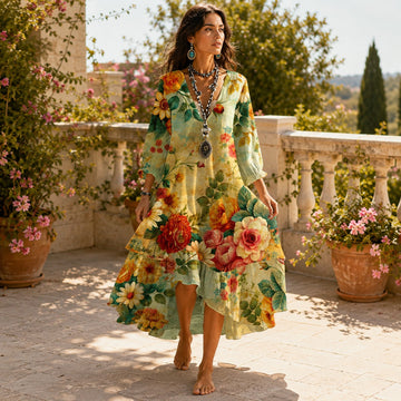 Amanda - Relaxed Long Sleeved Flowy Dress