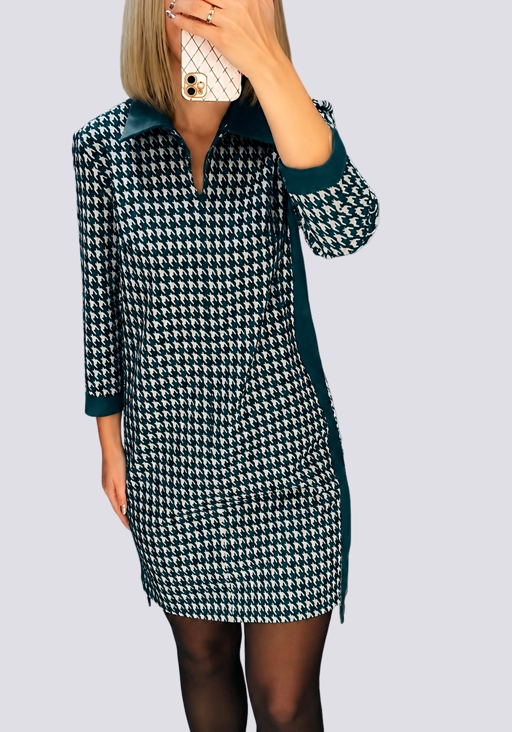 Saskia -  Chic Lapel Mini Dress