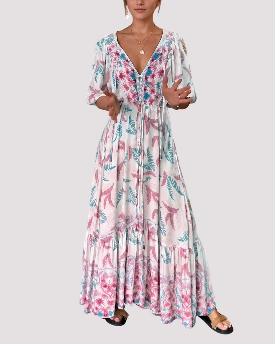Ashley - Loose Floral Maxi Dress
