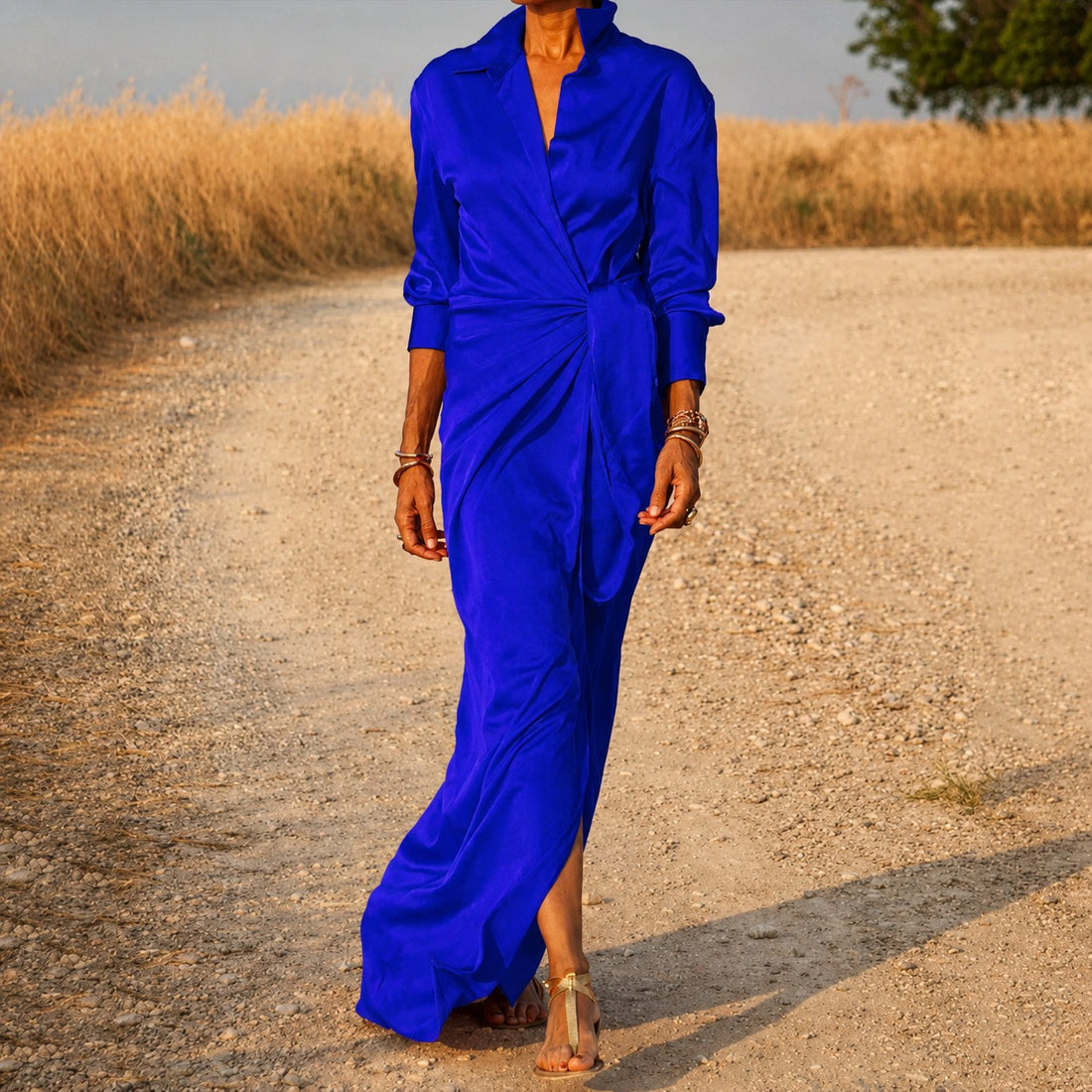 Connie - Long Sleeved Maxi Wrap Dress