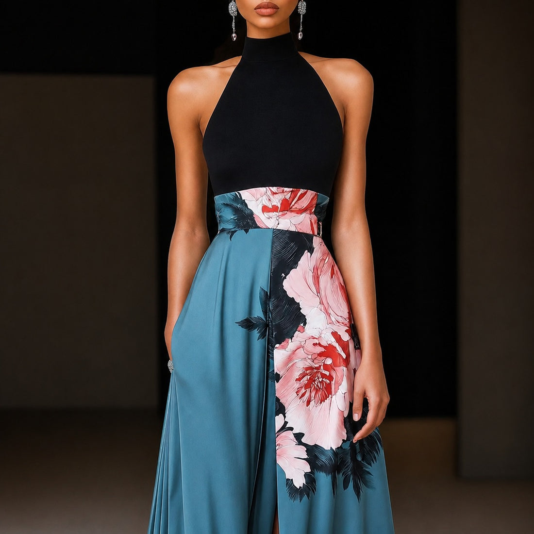 Annie - Sleeveless Floral Maxi Dress