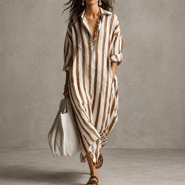 Elysia - Relaxed Long Sleeve Shirt Dress