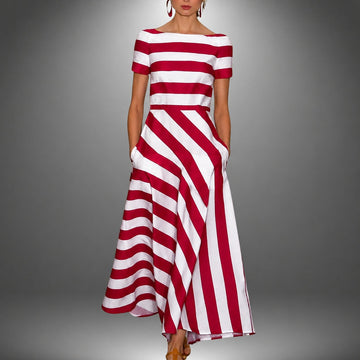 Darcie - Striped A-Line Maxi Dress