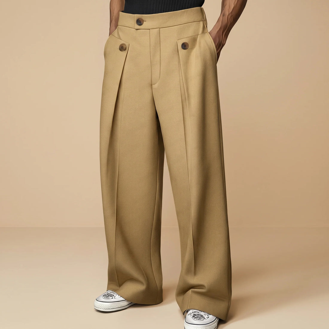 John - Stylish Loose High Waist Pants
