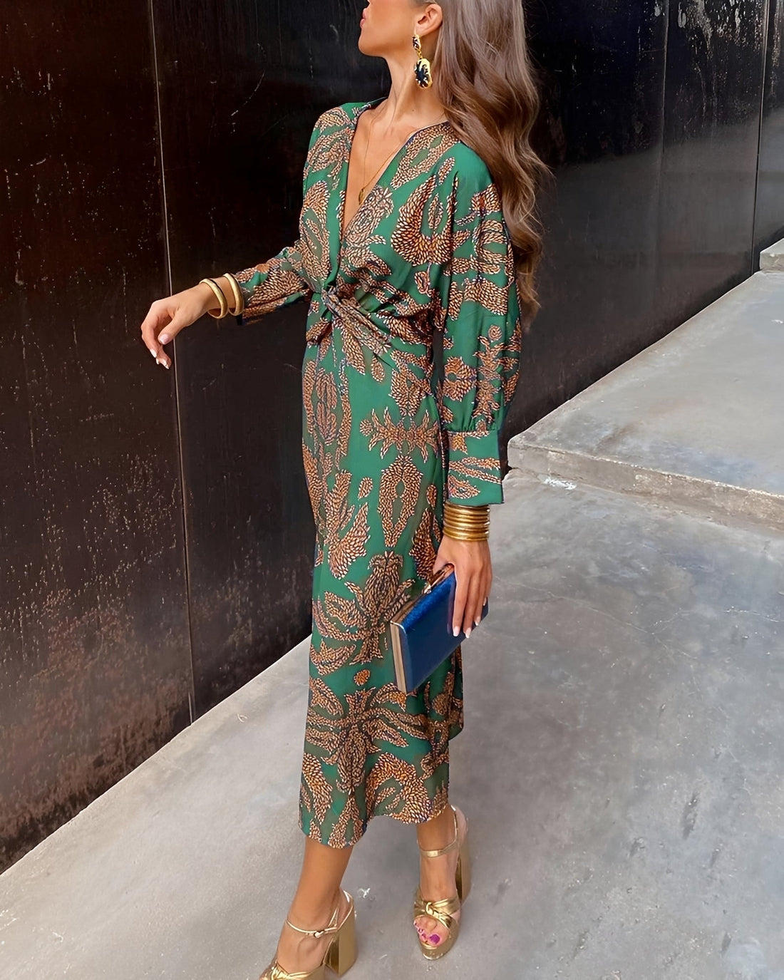 Yahya - Patterned Long Midi Dress