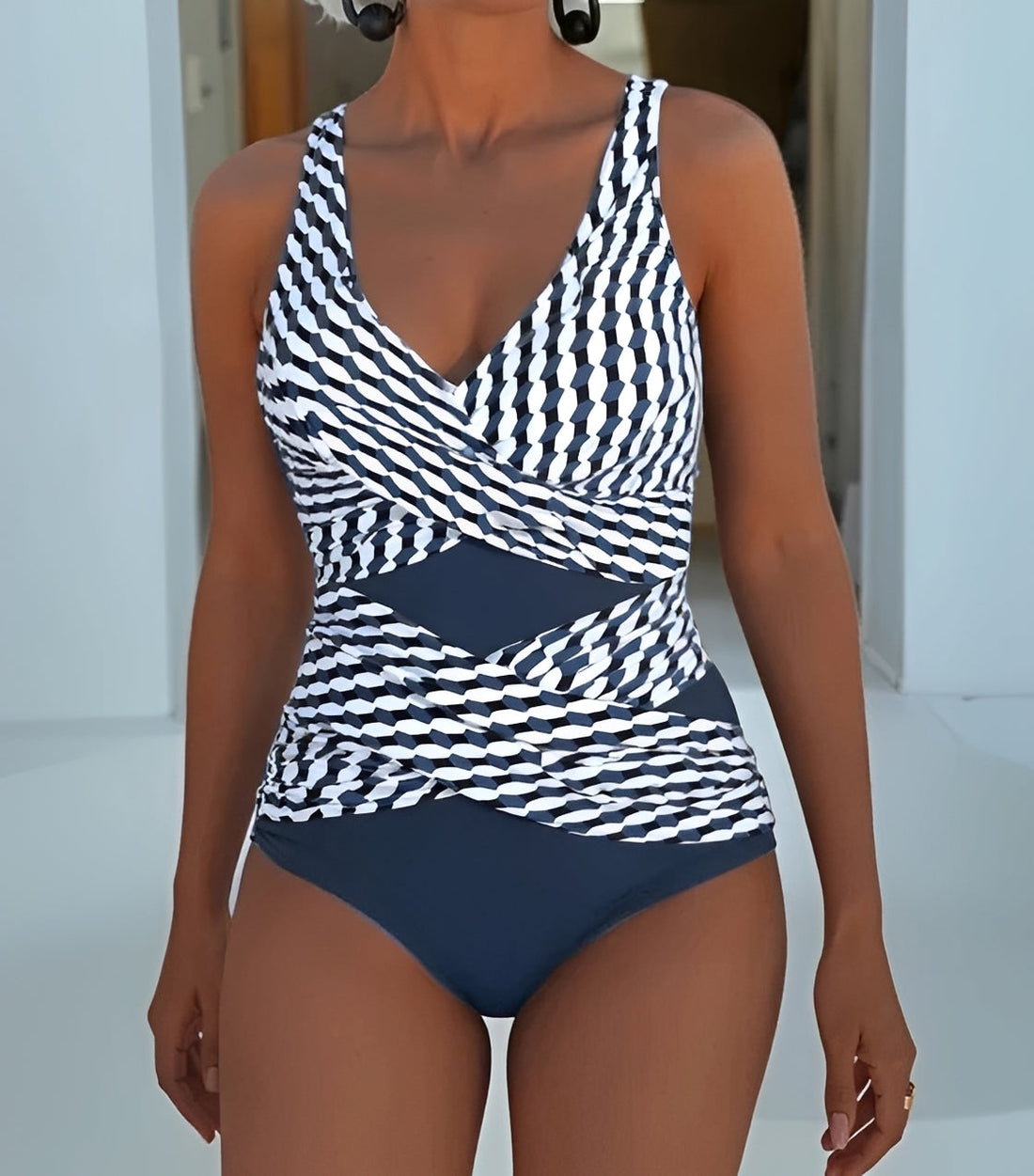 Karen - Elegant Cross-Front Swimsuit