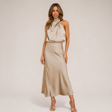 Lillie - Elegant Dress with Halter Neckline