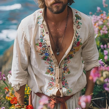 Benedict - Stylish Embroidered Long Sleeve Shirt