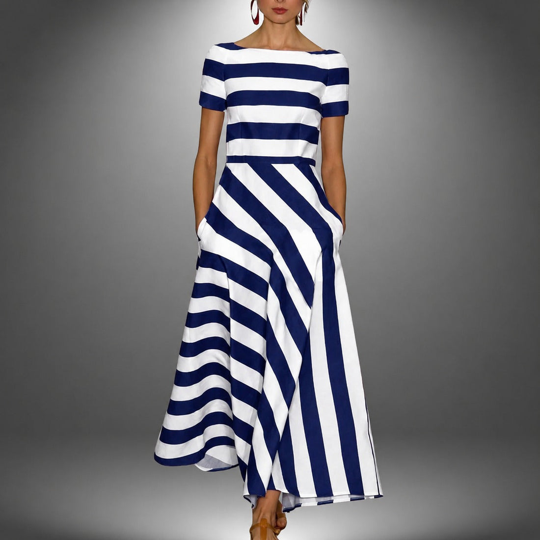Darcie - Striped A-Line Maxi Dress