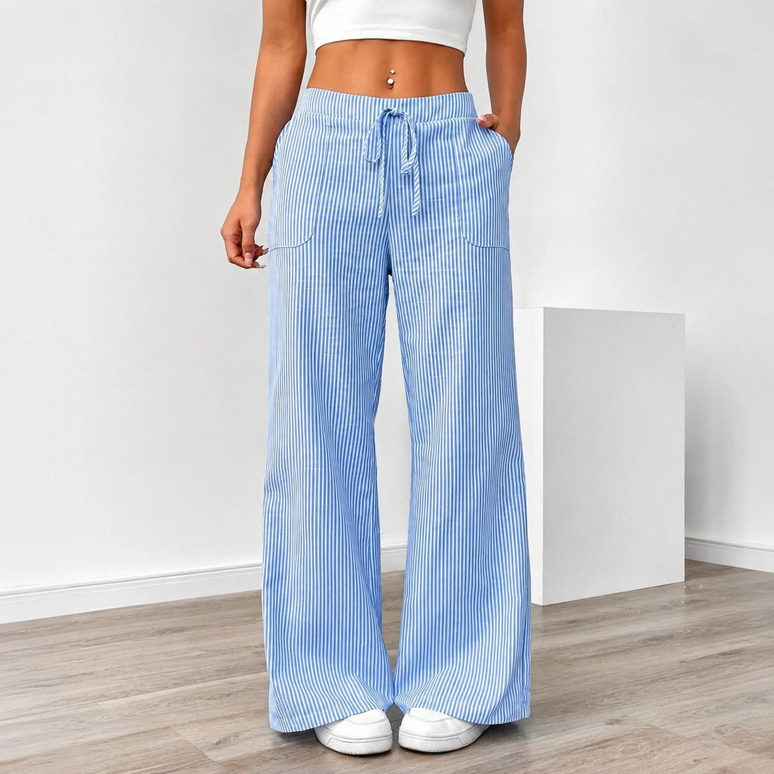 Amanda - Comgy Striped Pants with Pockets