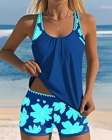 Mila - Floral U-Neck Tankini