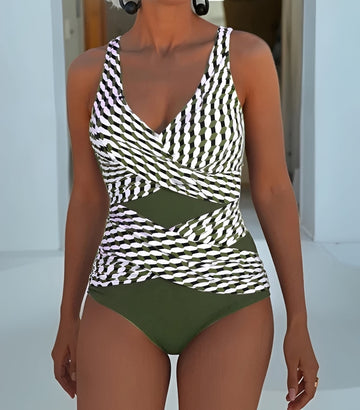 Karen - Elegant Cross-Front Swimsuit