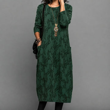 Alisha - Printed midi dress with long sleeves