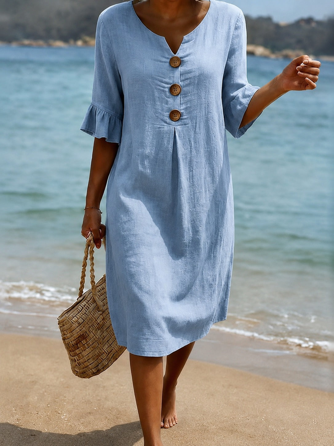 Deborah - Chic Ruffled Sleeves Dress