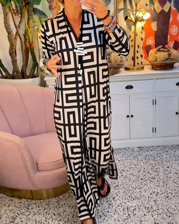 Valerie - Chic Geometric Pattern Dress